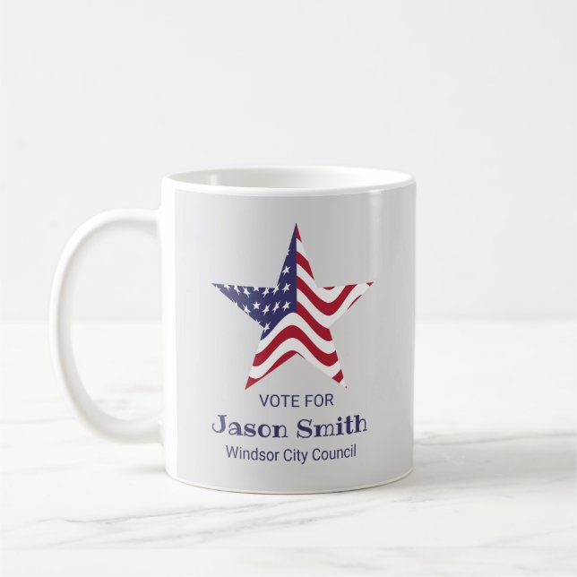 Taza De Café Estrella patriótica Personalizado café Mug Bandera (Izquierda)