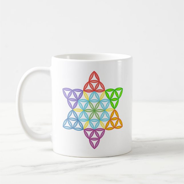 Taza De Café Estrella Sagrada - Estrella De La Vida, 02/3D-CF. (Izquierda)