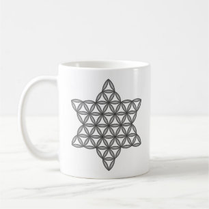 Taza De Café Estrella sagrada - Estrella de la vida, 02/3D/Negr