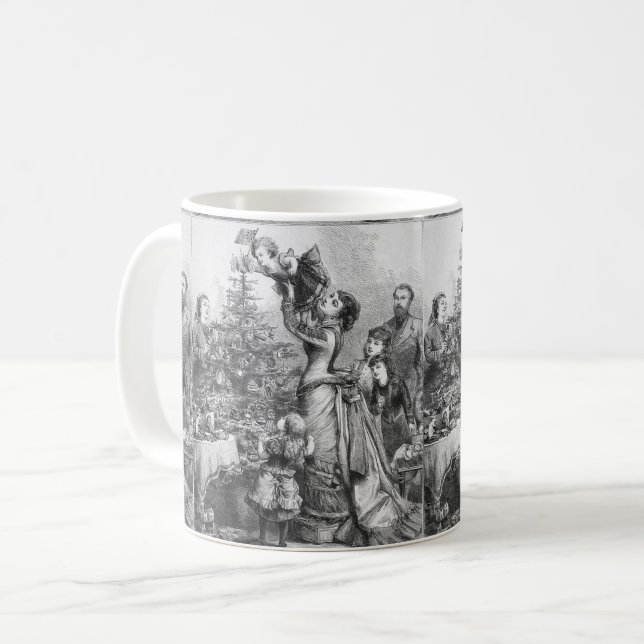 Taza De Café Estrella victoriana del árbol de Navidad (Anverso izquierdo)