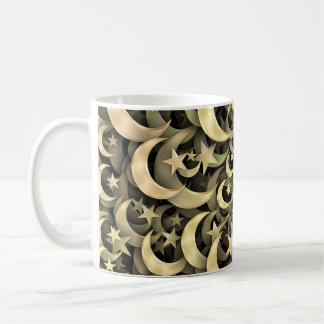 Taza De Café Estrella y creciente de oro