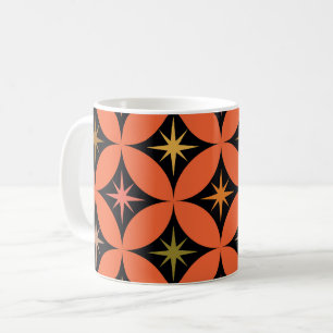 Taza De Café Estrellas atómicas de mediados de siglo en círculo