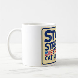 Taza De Café Estrellas, bandas y pelo de gato - Gracioso