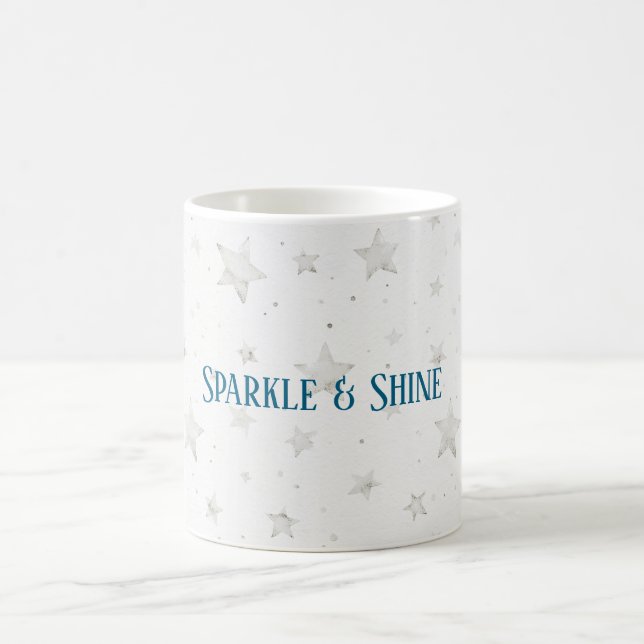 Taza De Café Estrellas Blancas Brillan (Centro)