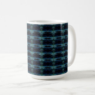 Taza De Café Estrellas de arcoiris verdes azules, patrón Artdec