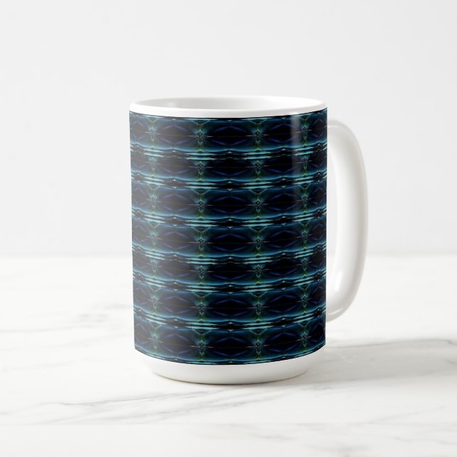 Taza De Café Estrellas de arcoiris verdes azules, patrón Artdec (Anverso derecho)