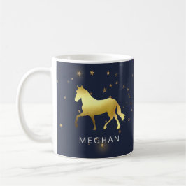Taza De Café estrellas de caballo de oro ecuestre Monograma