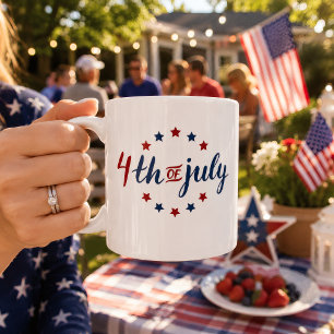 Taza De Café Estrellas de la bandera patriótica americana del 4