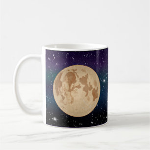 Taza De Café Estrellas de la luna llena dibujadas a mano y espa