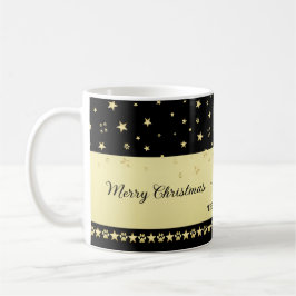 Taza De Café Estrellas de Navidades brillantes de oro, trapos d
