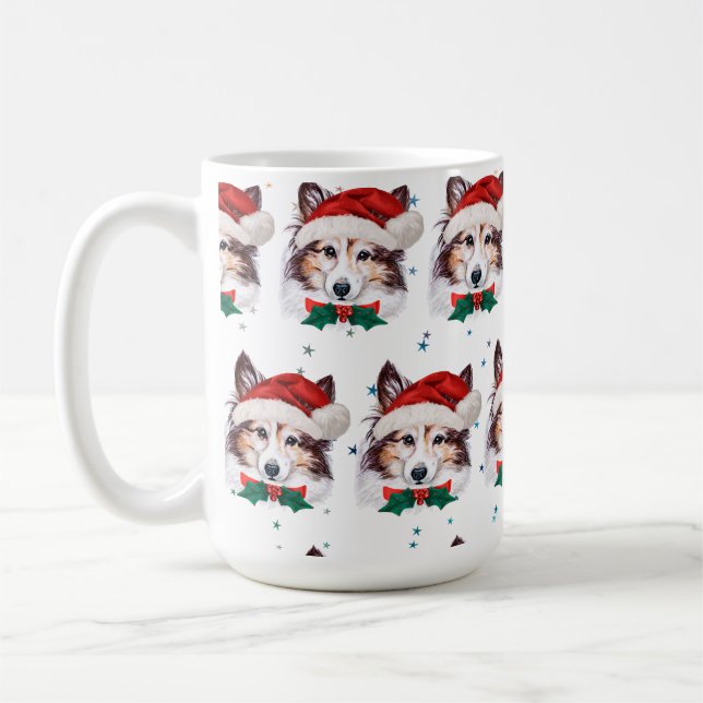 Taza De Café Estrellas de Navidades de raza de perro (Izquierda)