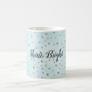 Taza De Café Estrellas de oro azul Aqua