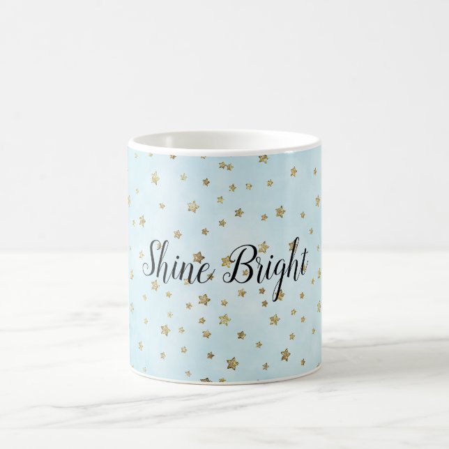 Taza De Café Estrellas de oro azul Aqua (Centro)