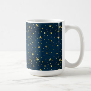 Taza De Café Estrellas de oro del cielo azul