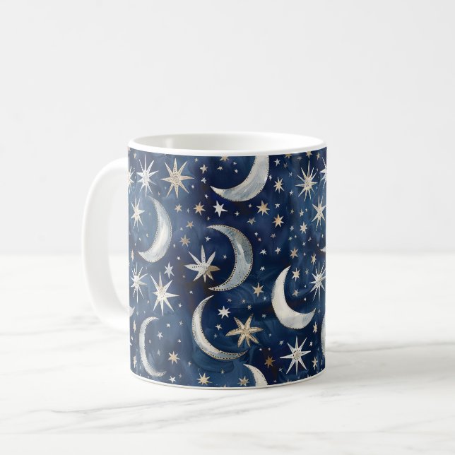 Taza De Café Estrellas de Oro Plata Azul (Anverso izquierdo)