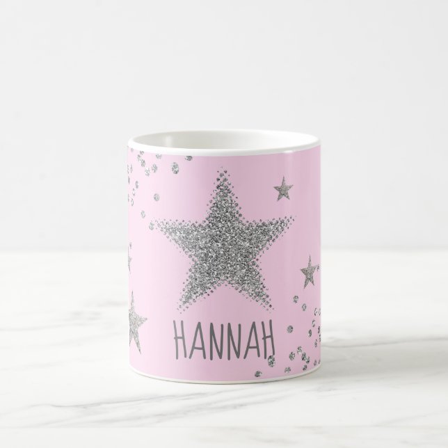 Taza De Café Estrellas de plata espartana personalizadas (Centro)