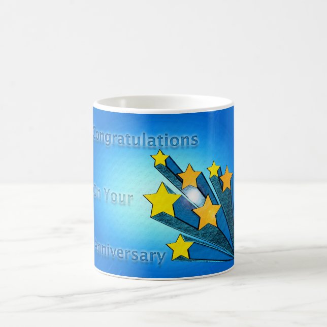 Taza De Café Estrellas de tiro Aniversario Feliz de Empleados (Centro)