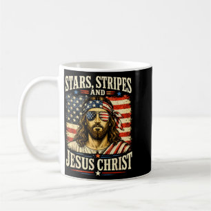 Taza De Café Estrellas del 4 de julio y Jesucristo patriota