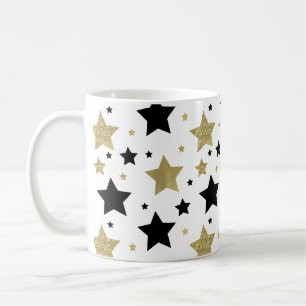 Taza De Café Estrellas del negro del oro