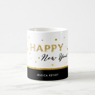 Taza De Café Estrellas doradas - Feliz Año Nuevo Mug