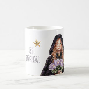 Taza De Café Estrellas Doradas Ser Pelirroja Mágica Femenina