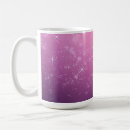 Taza De Café Estrellas En Espacio Rosa