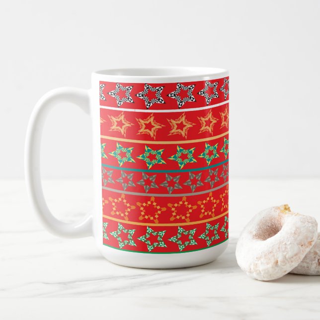 Taza De Café Estrellas festivas Classic Mug - (Con donut)