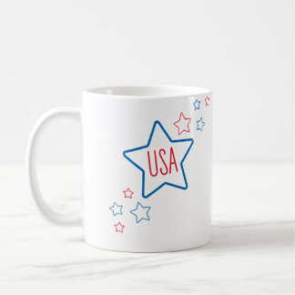 Taza De Café Estrellas Fugaces Del Cuatro De Julio Usa American