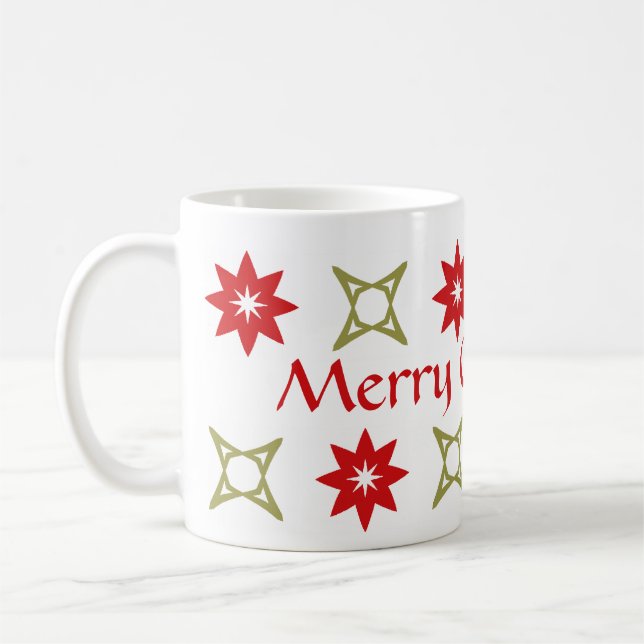 Taza De Café Estrellas geométricas del navidad (Izquierda)