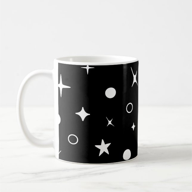 Taza De Café Estrellas nocturnas del cielo negro (Izquierda)