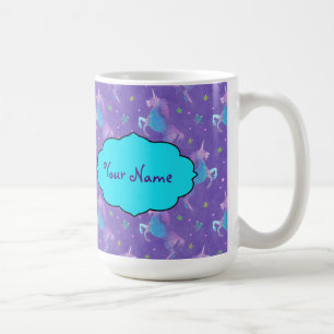 Taza De Café Estrellas púrpuras del rosa de los unicornios