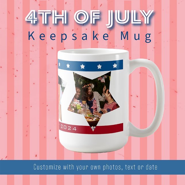 Taza De Café Estrellas rayas Foto 4 de julio Mug (Subido por el creador)