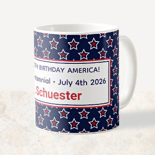 Taza De Café Estrellas Rojas Blancas Semiquincentenario Profeso