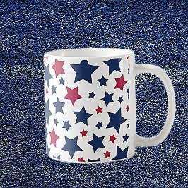 Taza De Café Estrellas rojas y azules - Patrón de bandera estad