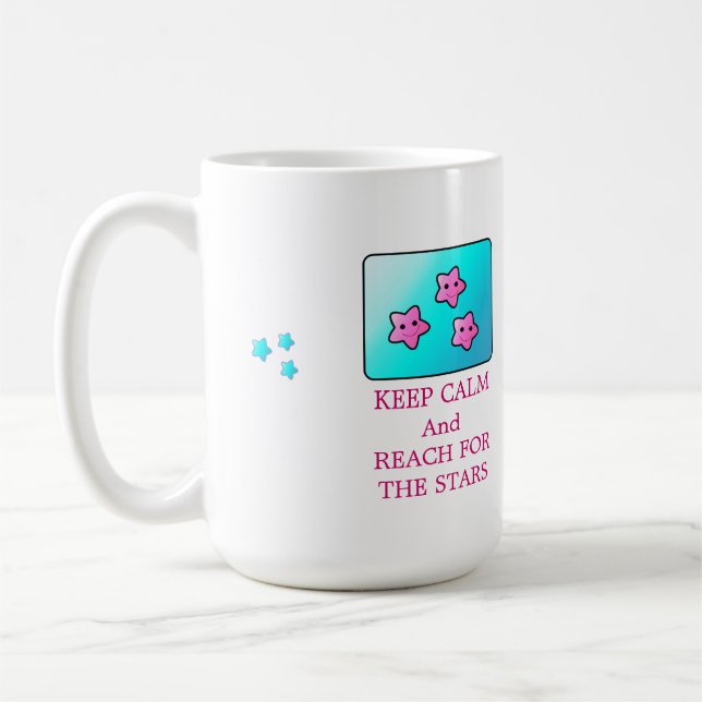 Taza De Café Estrellas rosadas con frase (Izquierda)
