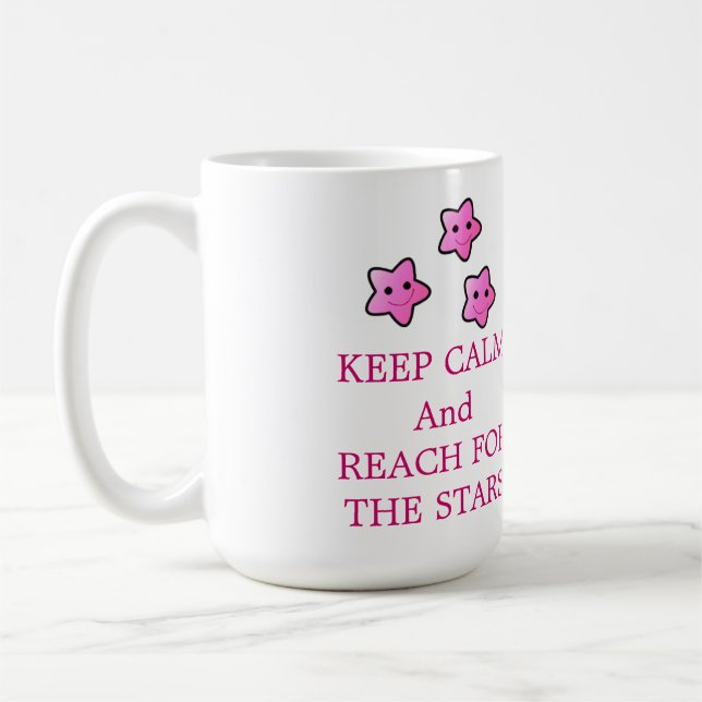 Taza De Café Estrellas rosadas con frase (Izquierda)