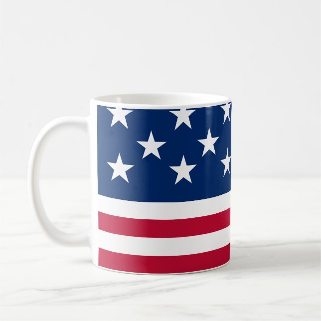 Taza De Café Estrellas y bandas de la bandera estadounidense de (Izquierda)