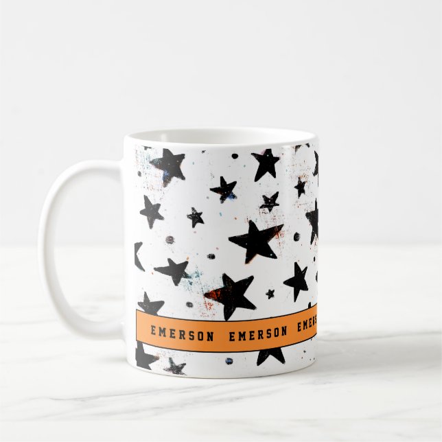 Taza De Café estrellas y patrón de astronomía de la diversión e (Izquierda)