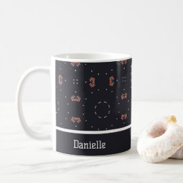 Taza De Café Estrellas Y Patrón Único De Nave Espacial