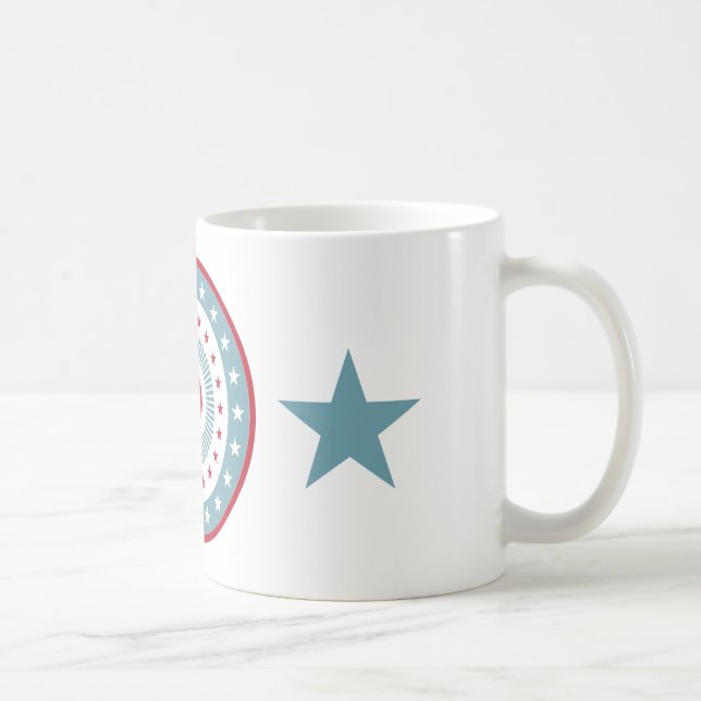 Taza De Café Estrellas y rayas 4 de julio Café Mug (Derecha)