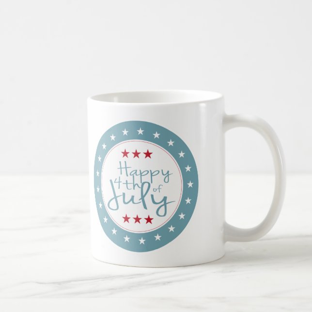 Taza De Café Estrellas y rayas 4 de julio Café Mug (Derecha)