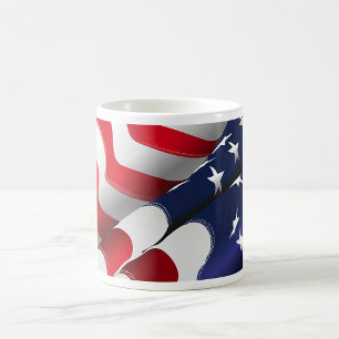 Taza De Café Estrellas y rayas de diseño de la bandera estadoun