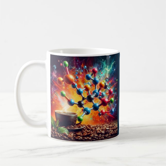 Taza De Café Estructura de cafeína molecular - Café de arte cie (Izquierda)