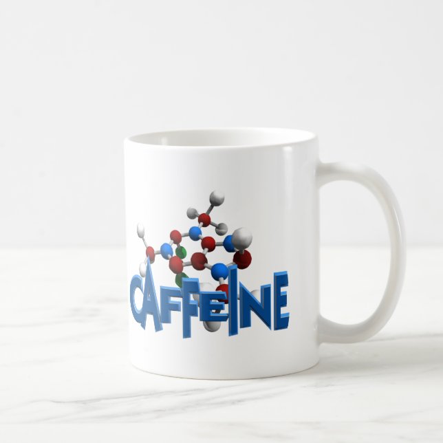 Taza De Café Estructura molecular de cafeína (Derecha)