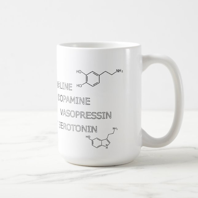 Taza De Café Estructura química Geeky de la ciencia del amor (Derecha)
