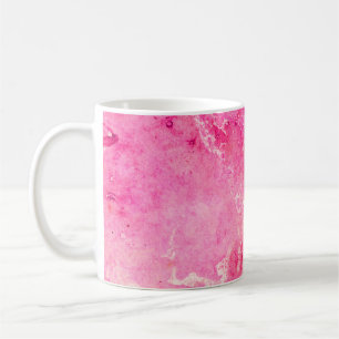 Taza De Café Estructuras rosas hechas a mano en una pintura de