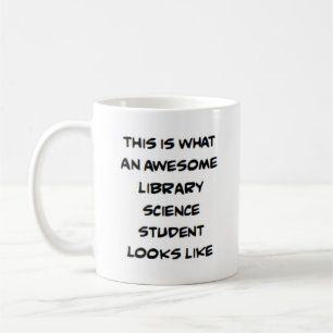 Taza De Café estudiante de ciencias de biblioteca, impresionant