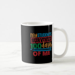 Taza De Café Estudiantes sobrevivieron 100 días de mi profesor 