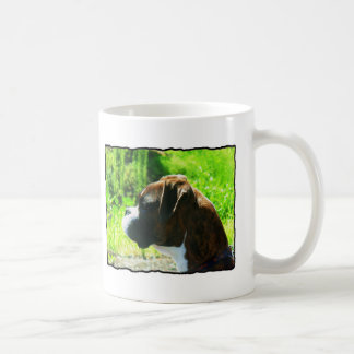 Taza De Café Estudio Brindle de la cabeza del boxeador