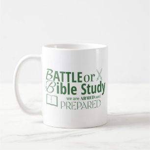 TAZA DE CAFÉ ESTUDIO DE BATALLA O BIBLIA, ESTAMOS ARMADOS Y PRE